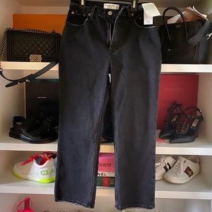 Abercrombie & Fitch curve love ultra rise straight ankle jeans black 24S nwt